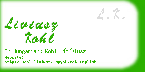 liviusz kohl business card